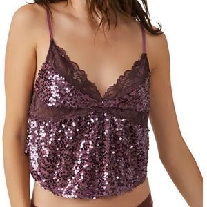 NWT, Right Rhythm Sequin Crop Camisole, Size Small